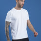 Polyester Jacquard Textured Round Neck Slim Fit Half Sleeve T-Shirt