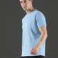 Polyester Jacquard Textured Round Neck Slim Fit Half Sleeve T-Shirt