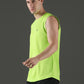 Polyester Sleeveless Slim Fit Round Neck Gym T-Shirt