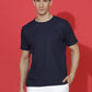 Polyester Jacquard Textured Round Neck Slim Fit Half Sleeve T-Shirt