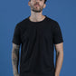Polyester Jacquard Textured Round Neck Slim Fit Half Sleeve T-Shirt