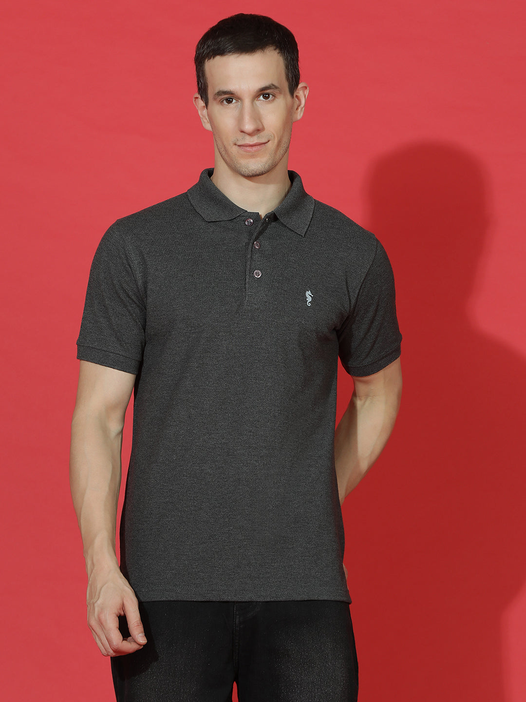 Polo Neck Half Sleeve Casual T-Shirt