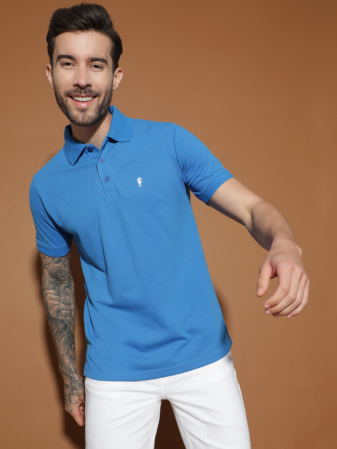 Polo Neck Half Sleeve Casual T-Shirt