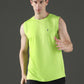 Polyester Sleeveless Slim Fit Round Neck Gym T-Shirt