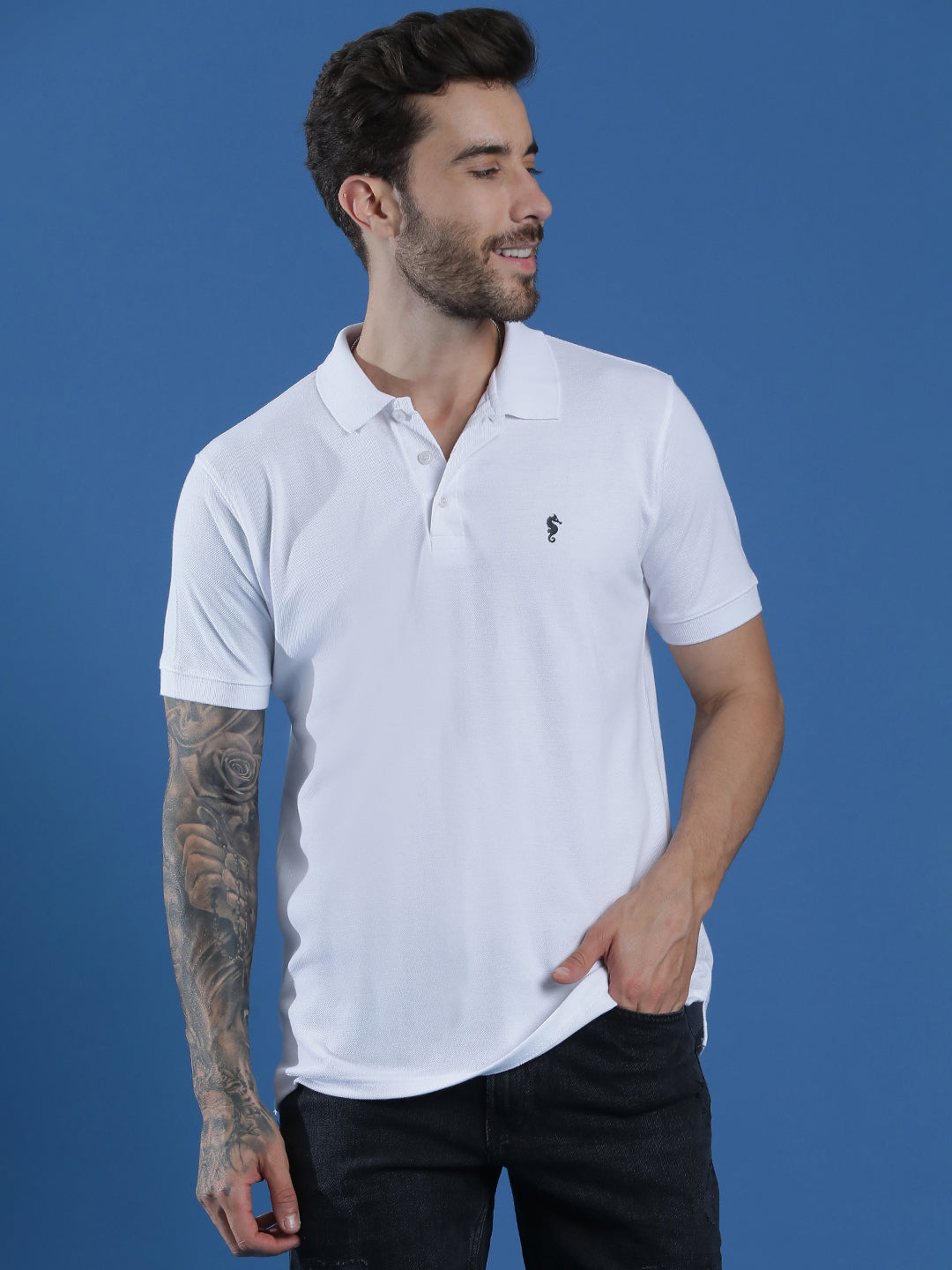 Polo Neck Half Sleeve Casual T-Shirt