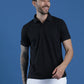 Dryfit Polyester Jacquard Textured Polo Neck Half Sleeve T-Shirt