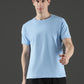 Polyester Lycra Jacquard Textured Round Neck Slim Fit Half Sleeve T-Shirt