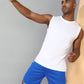 Polyester Sleeveless Slim Fit Round Neck Gym T-Shirt