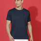 Polyester Jacquard Textured Round Neck Slim Fit Half Sleeve T-Shirt