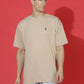 Single Jersey Oversized Round Neck Drop Shoulder Half Sleeve T-Shirt