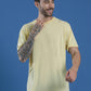 Single Jersey Oversized Round Neck Drop Shoulder Half Sleeve T-Shirt