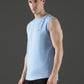 Polyester Sleeveless Slim Fit Round Neck Gym T-Shirt
