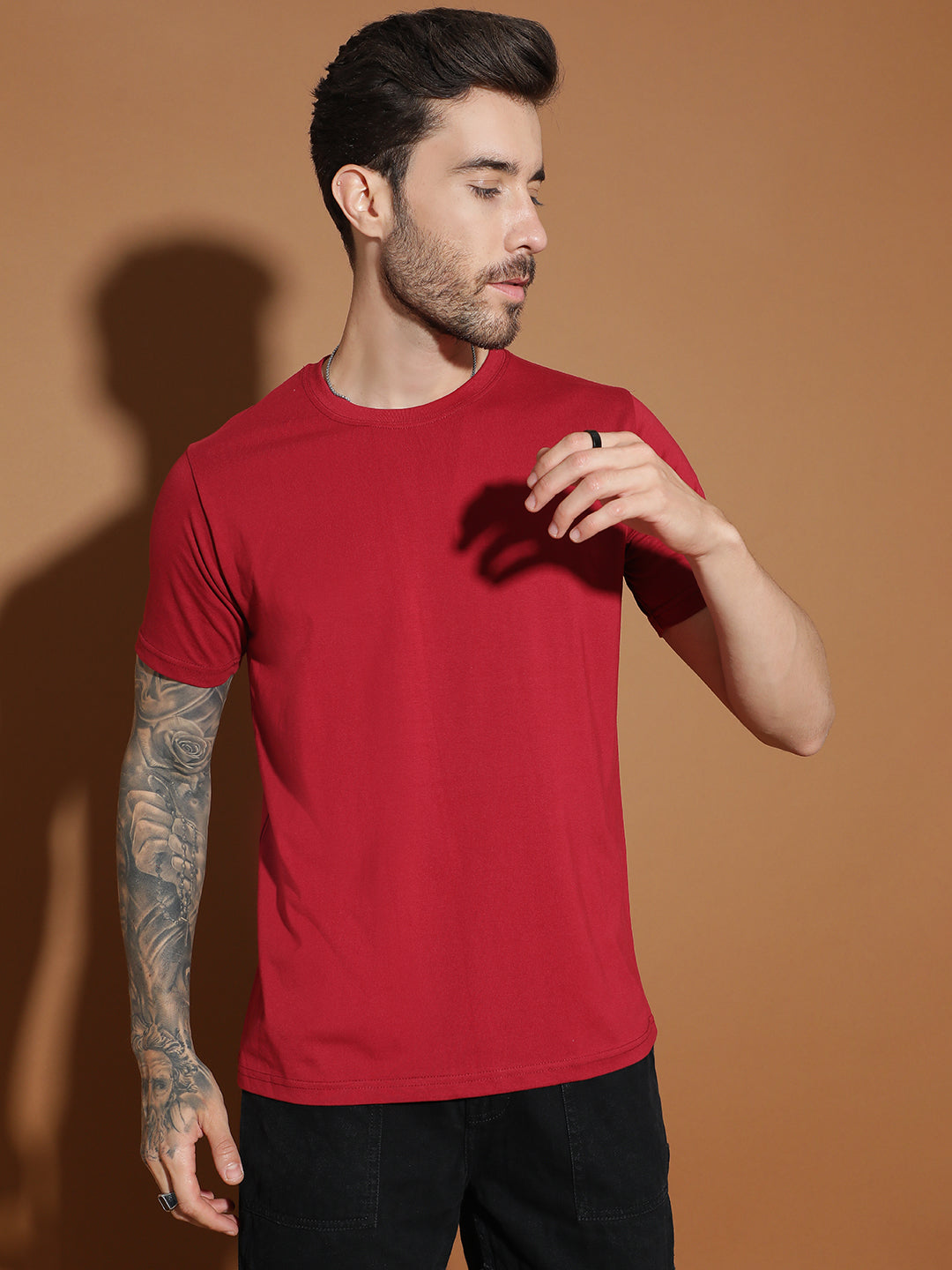 Single Jersey Round Neck Regular Fit Half Sleeve Casual T-Shirt