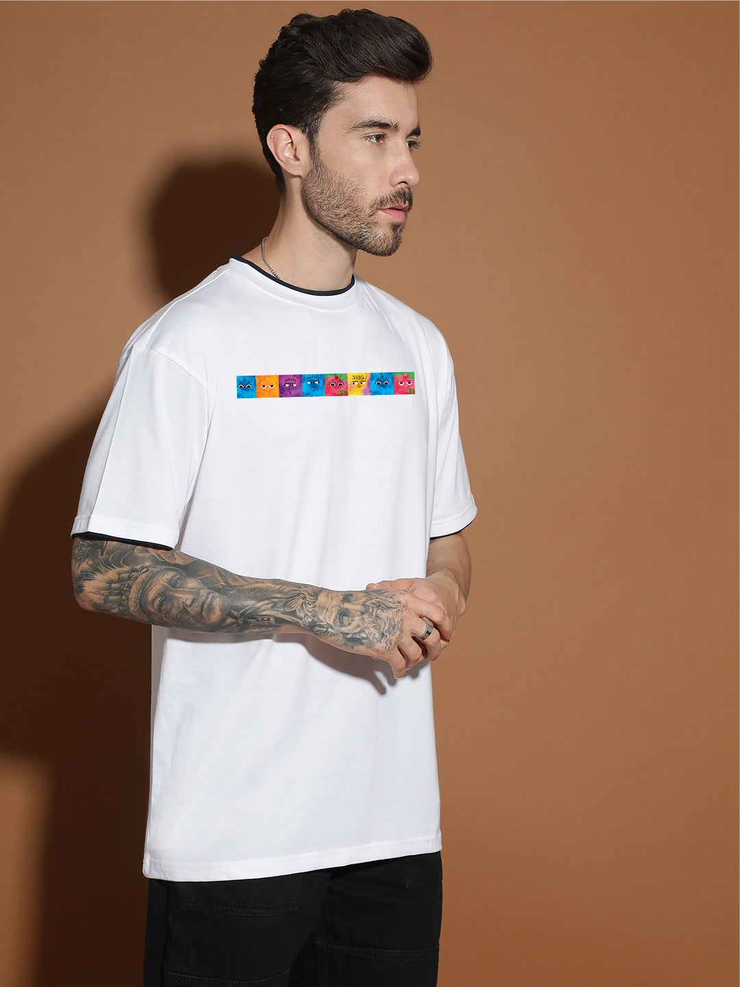 Breezer Tribe Oversized Printed Drop Shoulder T-Shirt