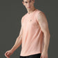 Polyester Sleeveless Slim Fit Round Neck Gym T-Shirt