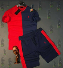 EPPE Polyester Red & Navy T-Shirt & Short