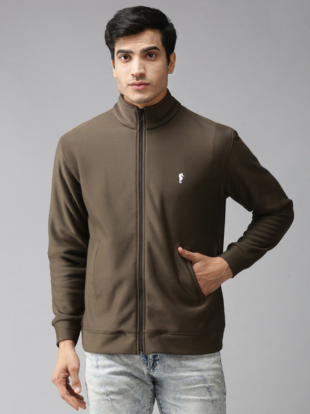 Eppe Solid Men Collared Neck Green Jackets