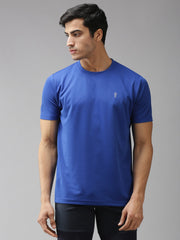 EPPE Men's Round Neck Half Sleeve Royal Blue Dry-fit Micro polyester Active Performance Sports T-Shirt