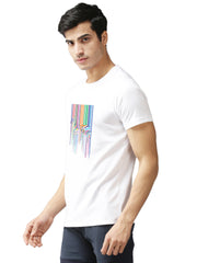 Eppe Printed Men Round Neck White (Zebra Printed) T-Shirt