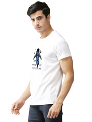 Eppe Printed Men Round Neck White (Astronaut) T-Shirt