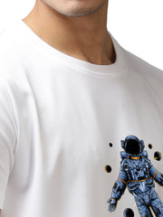 Eppe Printed Men Round Neck White (Astronaut) T-Shirt