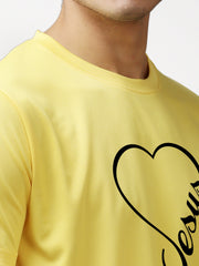 Eppe Polyester Yellow Jesus Heart T-Shirt