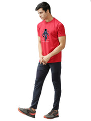 Eppe Printed Men Round Neck Red (Astronaut) T-Shirt