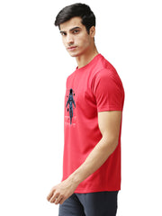 Eppe Printed Men Round Neck Red (Astronaut) T-Shirt