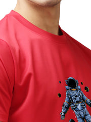 Eppe Printed Men Round Neck Red (Astronaut) T-Shirt