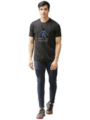 Eppe Printed Men Round Neck Black (Astronaut) T-Shirt