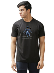 Eppe Printed Men Round Neck Black (Astronaut) T-Shirt