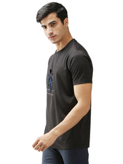 Eppe Printed Men Round Neck Black (Astronaut) T-Shirt