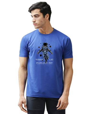 Eppe Printed Men Round Neck Royal Blue (Astronaut) T-Shirt
