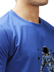 Eppe Printed Men Round Neck Royal Blue (Astronaut) T-Shirt