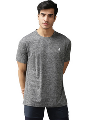 EPPE Solid Men Round Grey Melange, T-Shirt