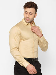 EPPE Men Solid Formal Yellow Shirt