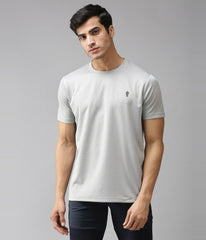 EPPE Solid Men Round Neck Light Grey Fresh T-Shirt