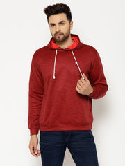 EPPE Full Sleeve Maroon Solid Men Sweatshirt