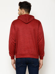 EPPE Full Sleeve Maroon Solid Men Sweatshirt