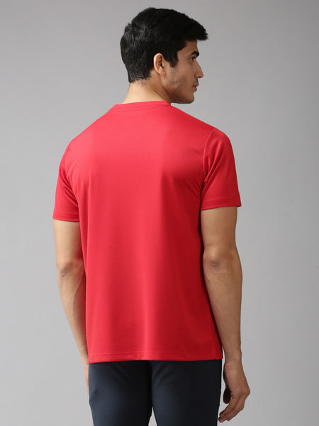 EPPE Men's Round Neck Half Sleeve Red Dryfit Micropolyester Active Performance Sports Tshirt