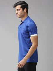 EPPE Men's Polo Neck Short Sleeve Royal Blue-White Dry-fit Micro polyester Active Performance T-Shirt