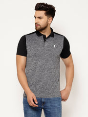 EPPE Solid Men Polo Neck Grey, Black T-Shirts