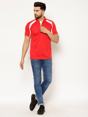 EPPE Solid Men Polo Neck Red, White T-Shirts