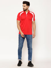 EPPE Solid Men Polo Neck Red, White T-Shirts