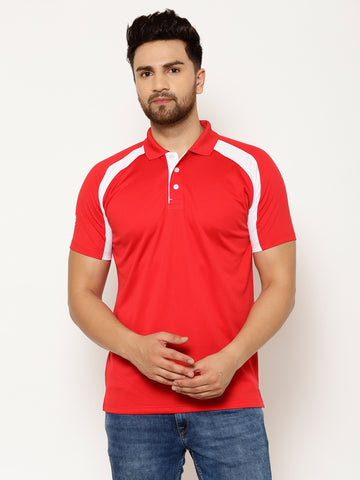 EPPE Solid Men Polo Neck Red, White T-Shirts