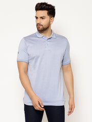 EPPE Solid Men Polo Neck Light Blue T-Shirts