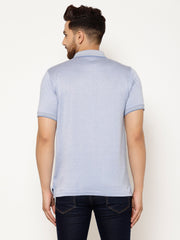 EPPE Solid Men Polo Neck Light Blue T-Shirts