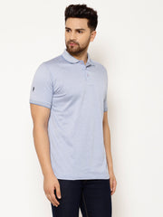 EPPE Solid Men Polo Neck Light Blue T-Shirts