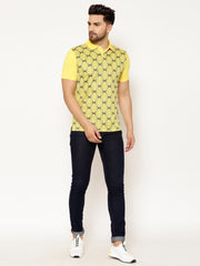 EPPE Solid Men Polo Neck Yellow, Black T-Shirts