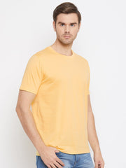 EPPE Solid Men Round Neck Yellow T-Shirts